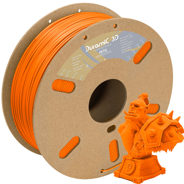 DURAMIC 3D PETG Filament 1.75mm, 3D Printing filament 1kg Spool(2.2lbs), Filament 1.75mm Dimensional Accuracy +/- 0.05 mm Non-Tangling Non-Clogging Non-Stringing