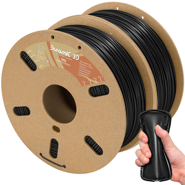 DURAMIC 3D TPU Filament 1.75mm, TPU Flexible Filament 95A 2 Pack, Soft TPU 3d Printing Filament, 1kg Spool, Dimensional Accuracy +/- 0.05mm
