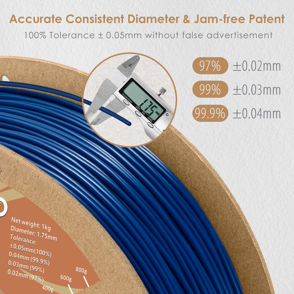 DURAMIC 3D TPU Filament 1.75mm Blue, TPU Flexible Filament 95A, Soft TPU 3d Printing Filament, 1kg Spool, Dimensional Accuracy +/- 0.05mm