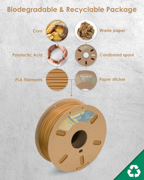 DURAMIC 3D PLA Plus Filament 1.75mm 1 KG, 1.75 PLA Pro 3D Printer Filament 8 Times Strength, 1kg Cardboard Spool 3D Printing Filament Dimensional Accuracy 99% +/- 0.03 mm