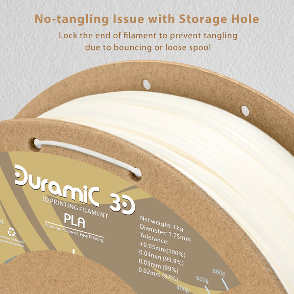 DURAMIC 3D PLA Filament 1.75mm Glow in The Dark Green 1kg, 3D Printing Filament No-Tangling No-Clogging Dimensional Accuracy +/- 0.05 mm, Consistent Performance for 3D Printer