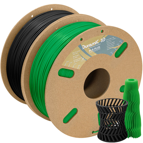 DURAMIC 3D PLA Plus Filament 1.75mm 2 Pack, 1.75 PLA Pro 3D Printer Filament 8 Times Strength, 1kg Cardboard Spool 3D Printing Filament Dimensional Accuracy 99% +/- 0.03 mm