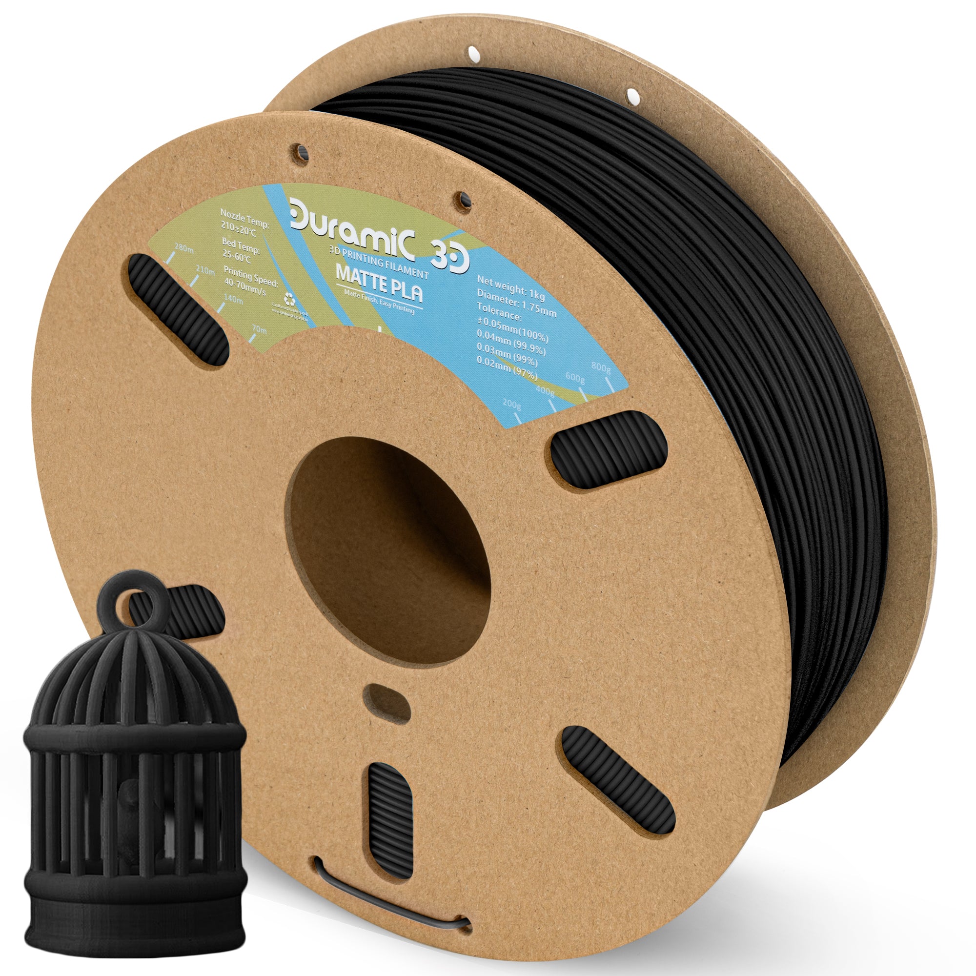 OVERTURE PLA Filament 1.75mm PLA 3D Printer Filament, 1kg Cardboard Spool  (2.2lbs), Dimensional Accuracy +/- 0.03mm, Fit Most FDM Printer