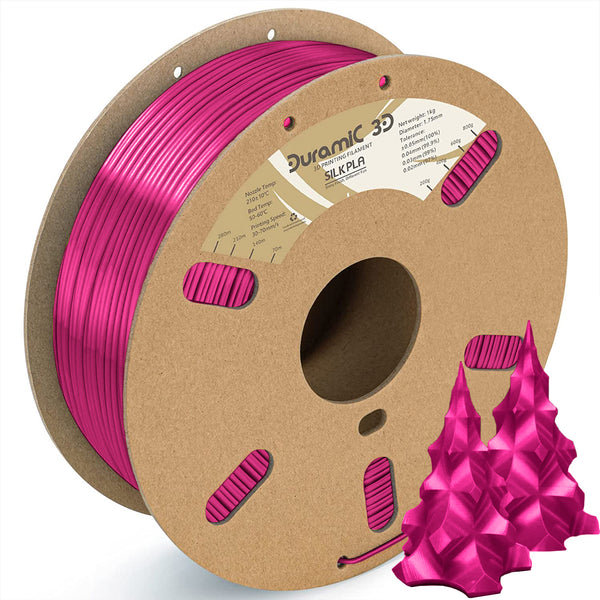 Duramic 3D Shiny Silk PLA Filament 1.75mm, Shiny Metallic PLA Filament Dimensional Accuracy +/- 0.05 mm 1kg Spool(2.2 lbs)