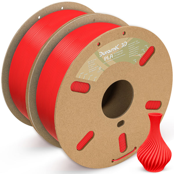 DURAMIC 3D Neat PLA Printing Filament 1.75mm 2 Pack, Upgraded Neat Winding PLA No Tangling, Cardboard Spool 1kg per Roll, Dimensional Accuracy +/- 0.05 mm
