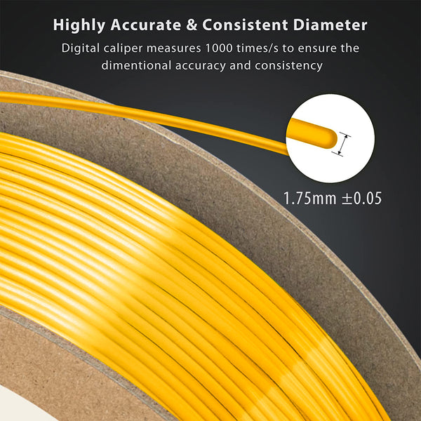 Duramic 3D Shiny Silk PLA Filament 1.75mm, Shiny Metallic PLA Filament Dimensional Accuracy +/- 0.05 mm 1kg Spool(2.2 lbs)
