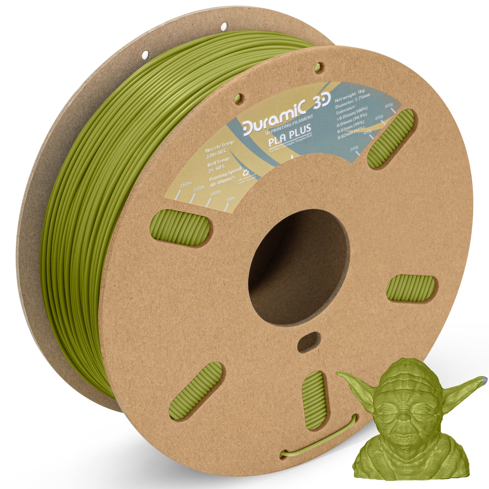 DURAMIC 3D PLA Plus Filament 1.75mm 1 KG, 1.75 PLA Pro 3D Printer Filament 8 Times Strength, 1kg Cardboard Spool 3D Printing Filament Dimensional Accuracy 99% +/- 0.03 mm