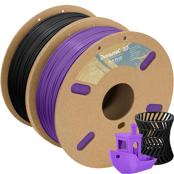 DURAMIC 3D PLA Plus Filament 1.75mm 2 Pack, 1.75 PLA Pro 3D Printer Filament 8 Times Strength, 1kg Cardboard Spool 3D Printing Filament Dimensional Accuracy 99% +/- 0.03 mm