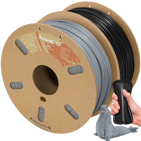 DURAMIC 3D TPU Filament 1.75mm, TPU Flexible Filament 95A 2 Pack, Soft TPU 3d Printing Filament, 1kg Spool, Dimensional Accuracy +/- 0.05mm